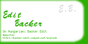 edit backer business card